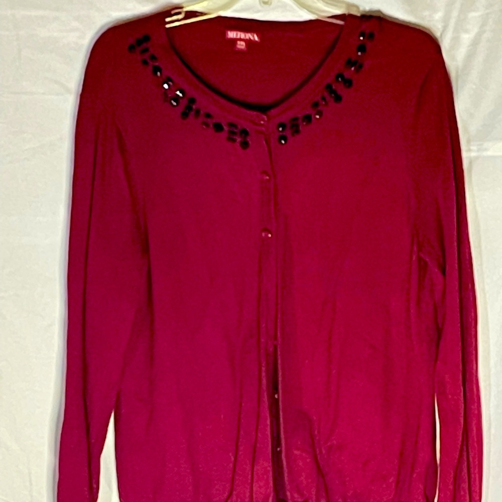 Red Cardigan Sweater